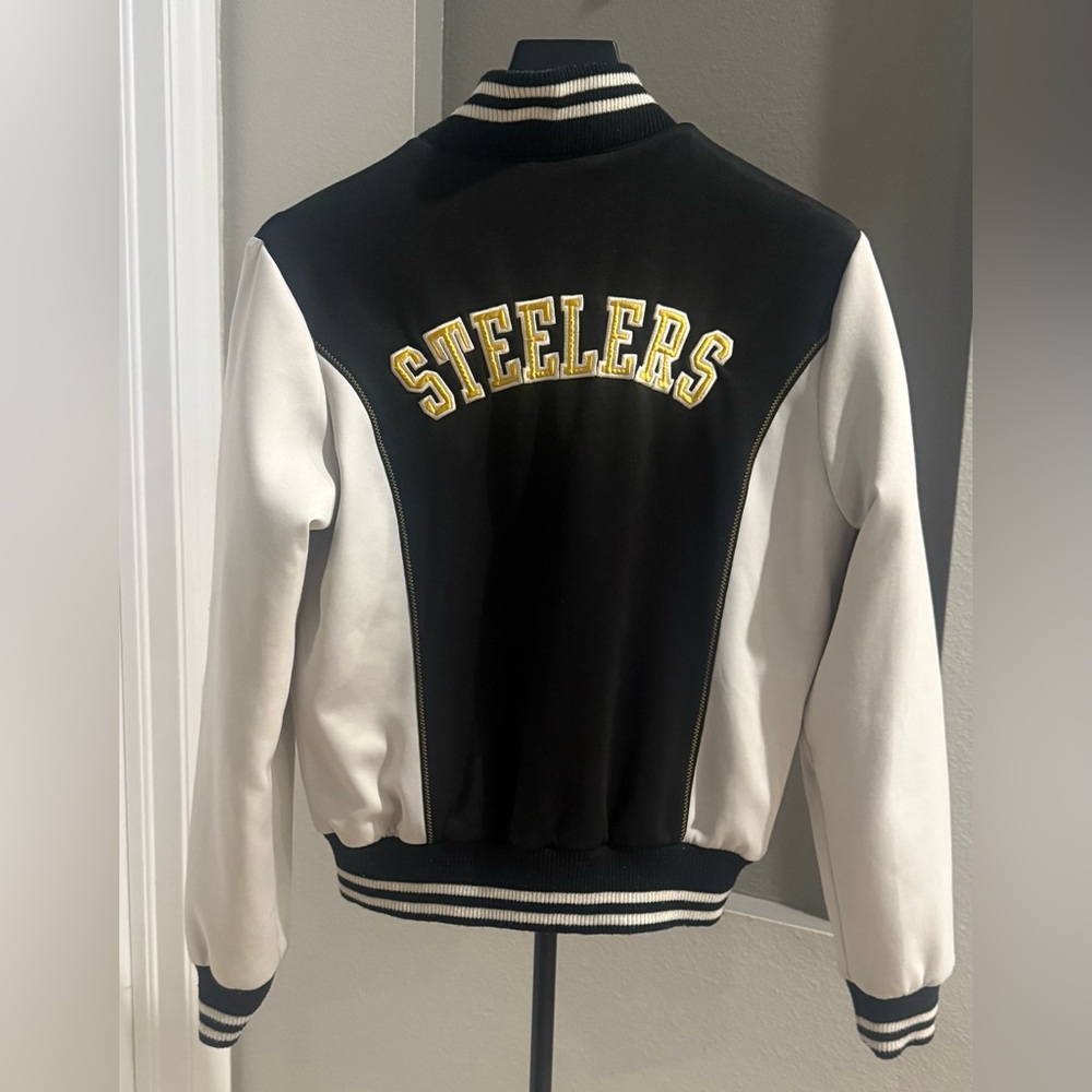 Vintage 80’s NFL Pittsburgh Steelers Reversible Yellow & Black Bomber Jacket - Picture 5 of 12